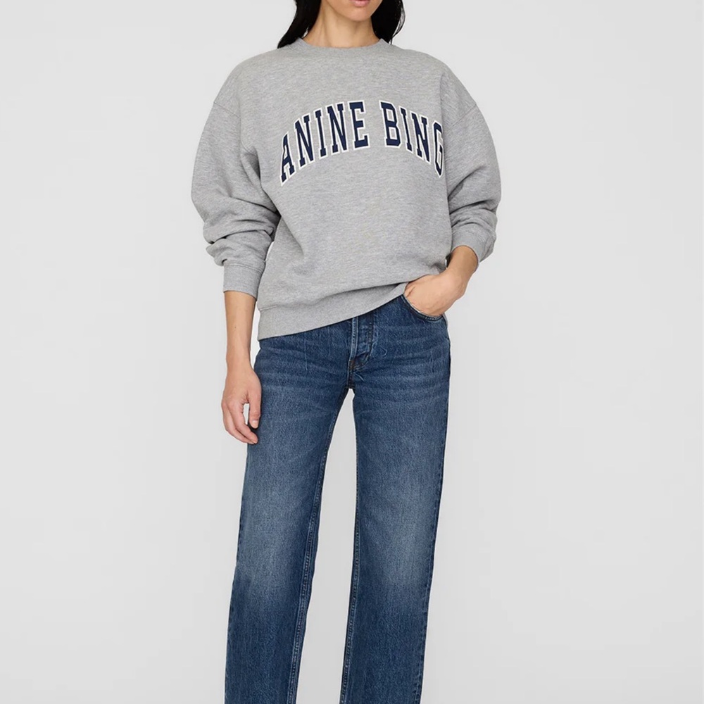 Anine Bing Charcoal Crew Neck Sweatshirt - Picture 5 of 6